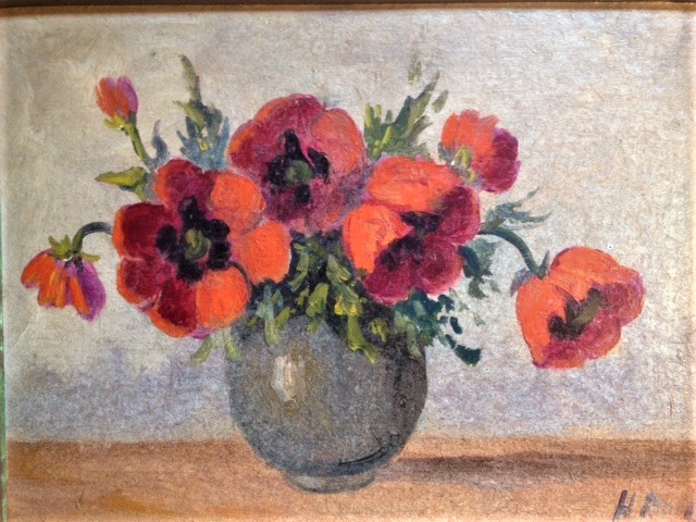 Niet of onleesbaar gesigneerd - Oud werk, Klaprozen op een vaas kopen? Bied vanaf 1!