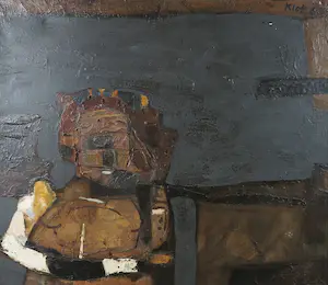 Ton Klop - Olieverf op doek, Figuur met witte arm - Ingelijst kopen? Bied vanaf 100!