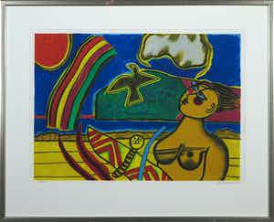 Corneille - Litho, L'arc en ciel - Ingelijst verkocht voor € 1!