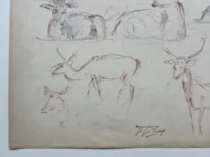 Douwe Jan van der Zweep - Herten. Atelierstempel. kopen? Bied vanaf 89!