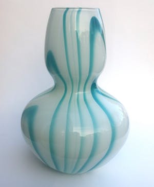 Carlo Moretti - Murano blauw witte vaas kopen? Bied vanaf 50!