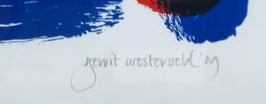 Gerrit Westerveld - Zeefdruk, Abstracte compositie - Ingelijst kopen? Bied vanaf 40!