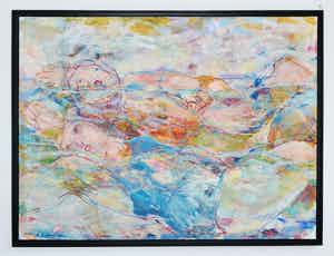 Karin Campfens - Groot olieverfschilderij op doek verkocht voor € 280!