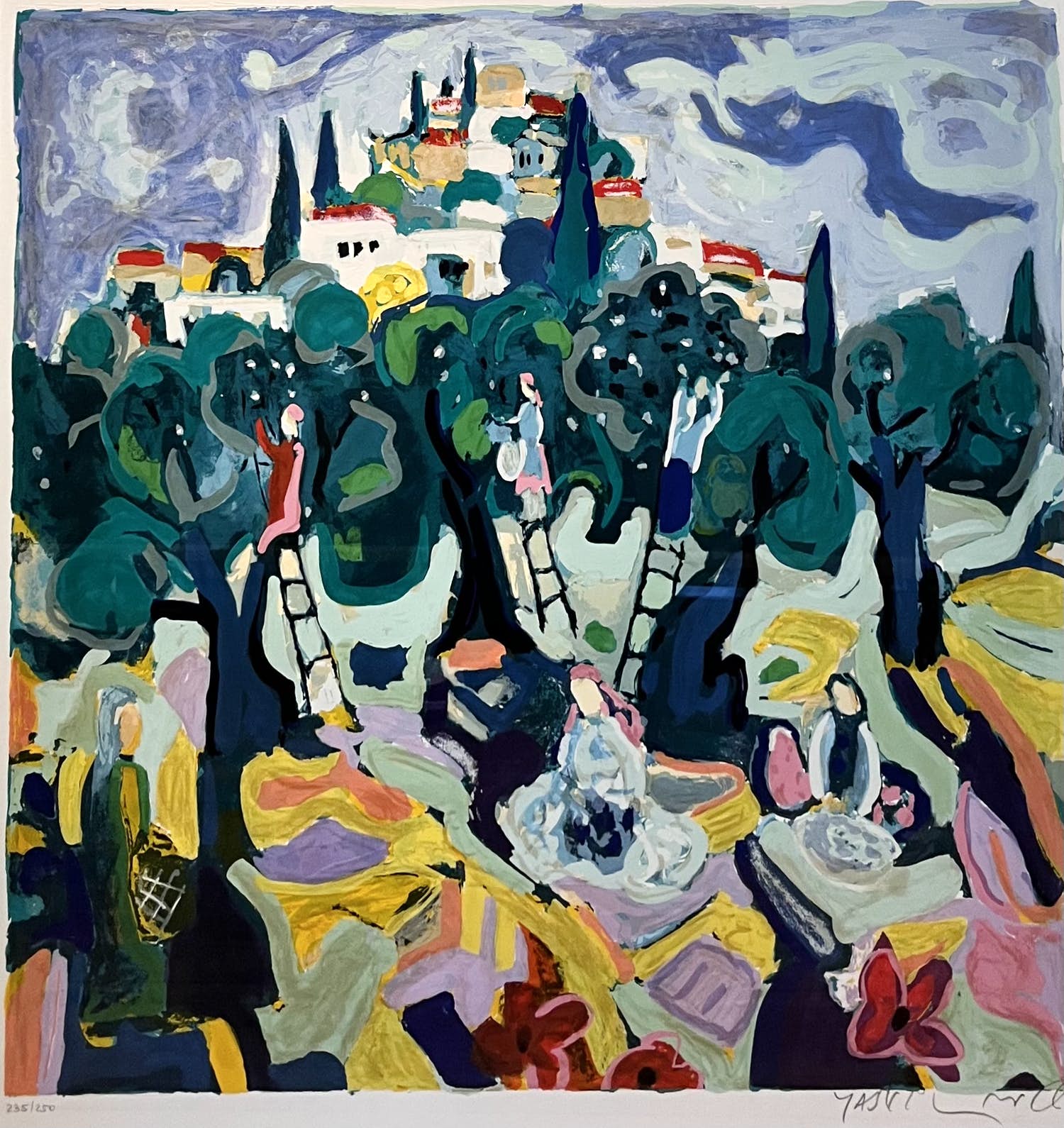 Amos Yaskil - Olivegarden met lijst! verkocht voor € 165!