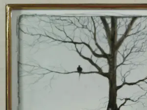 Rien Poortvliet - Gouache en potlood op papier, Boom met vogel - Ingelijst kopen? Bied vanaf 1000!