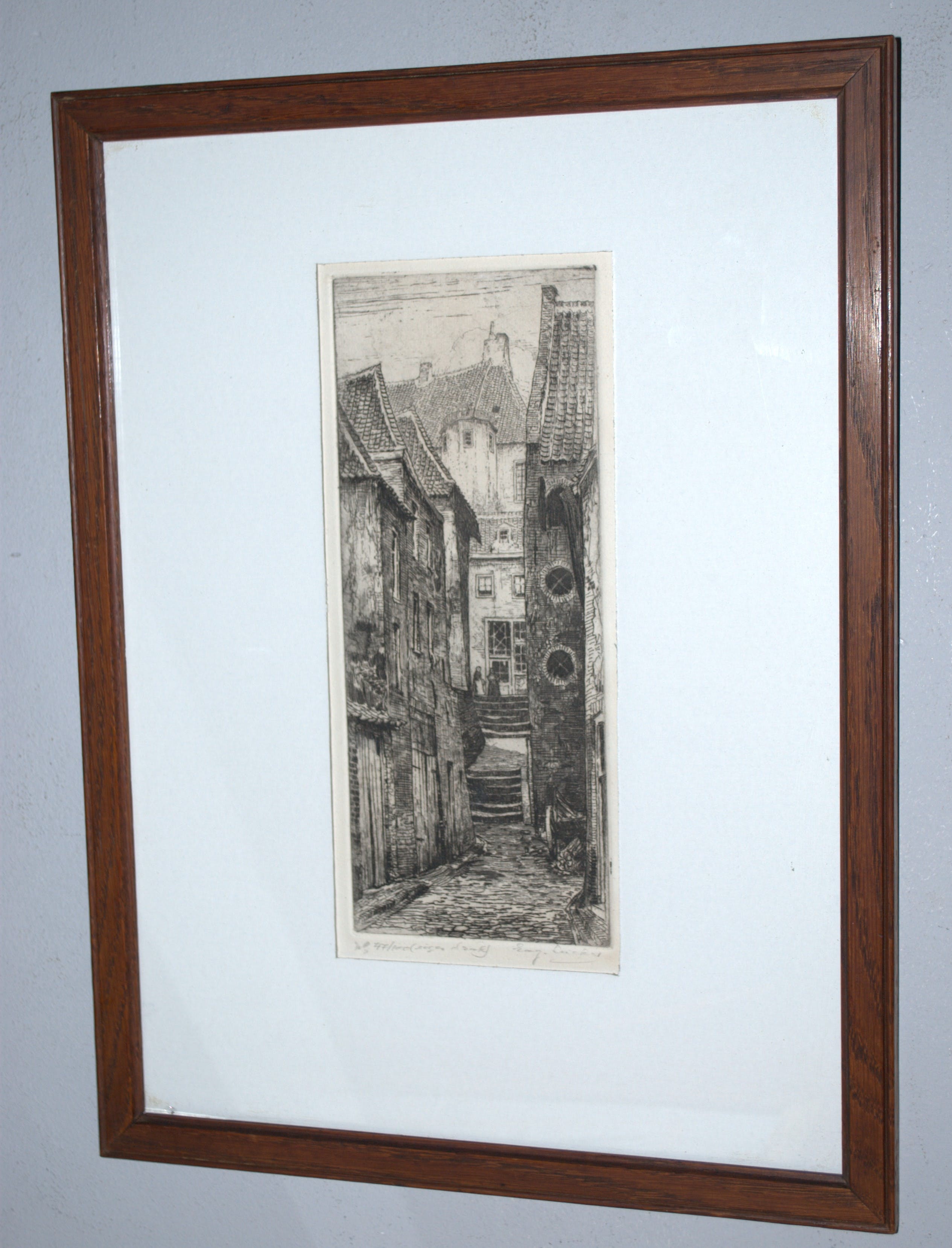 Eugene Lucker - Nijmegen, de Proosthof rond 1918 - ets-eigen druk oplage 100 kopen? Bied vanaf 45!