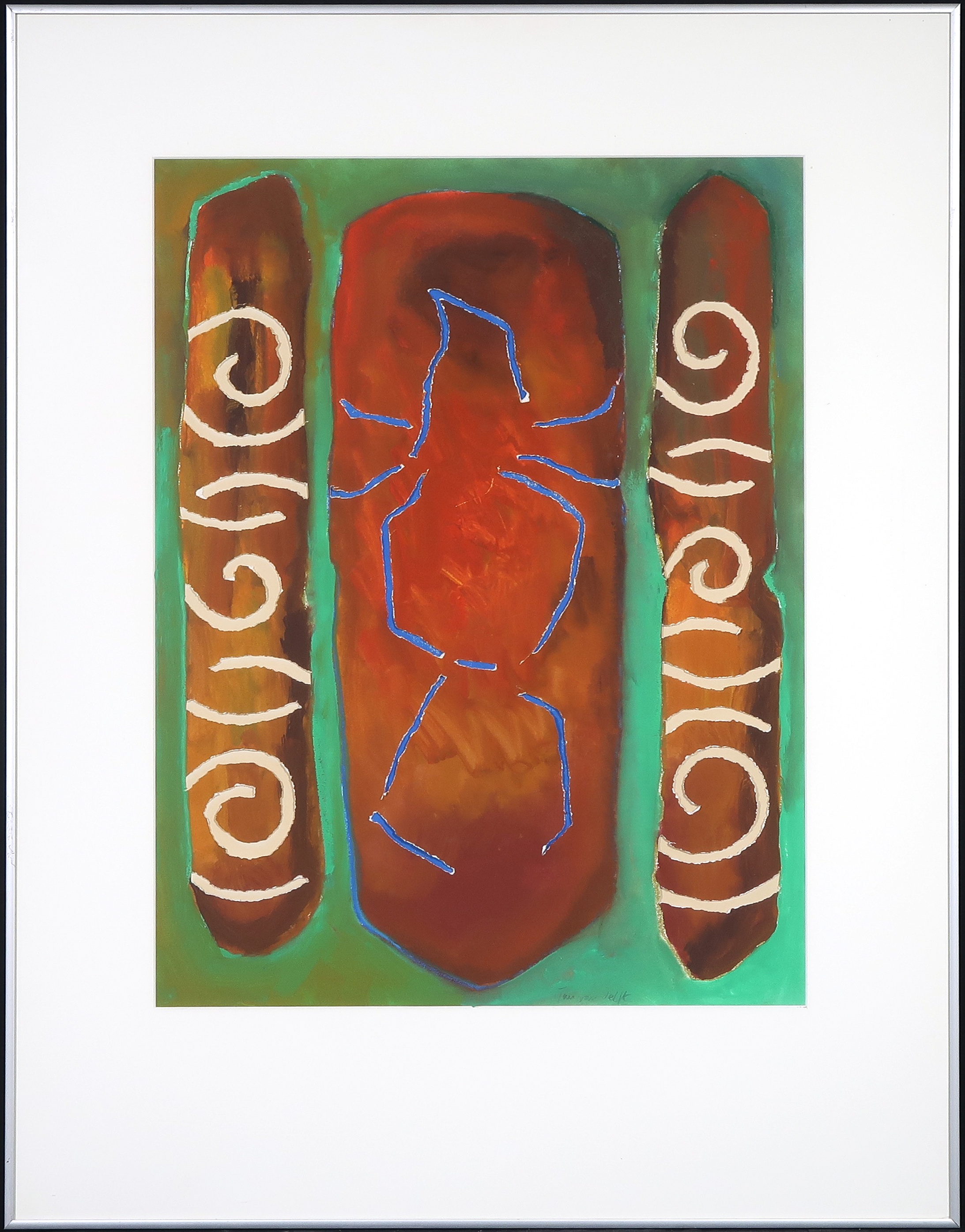 Jan van Delft - Gouache, Vogel-teken - Ingelijst kopen? Bied vanaf 1!