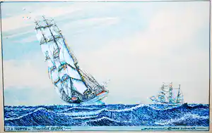 Arne Zuidhoek - Het Russische zeilschip Товарищ op 2 posities - EXTRA gesigneerd boek verkocht voor € 75!