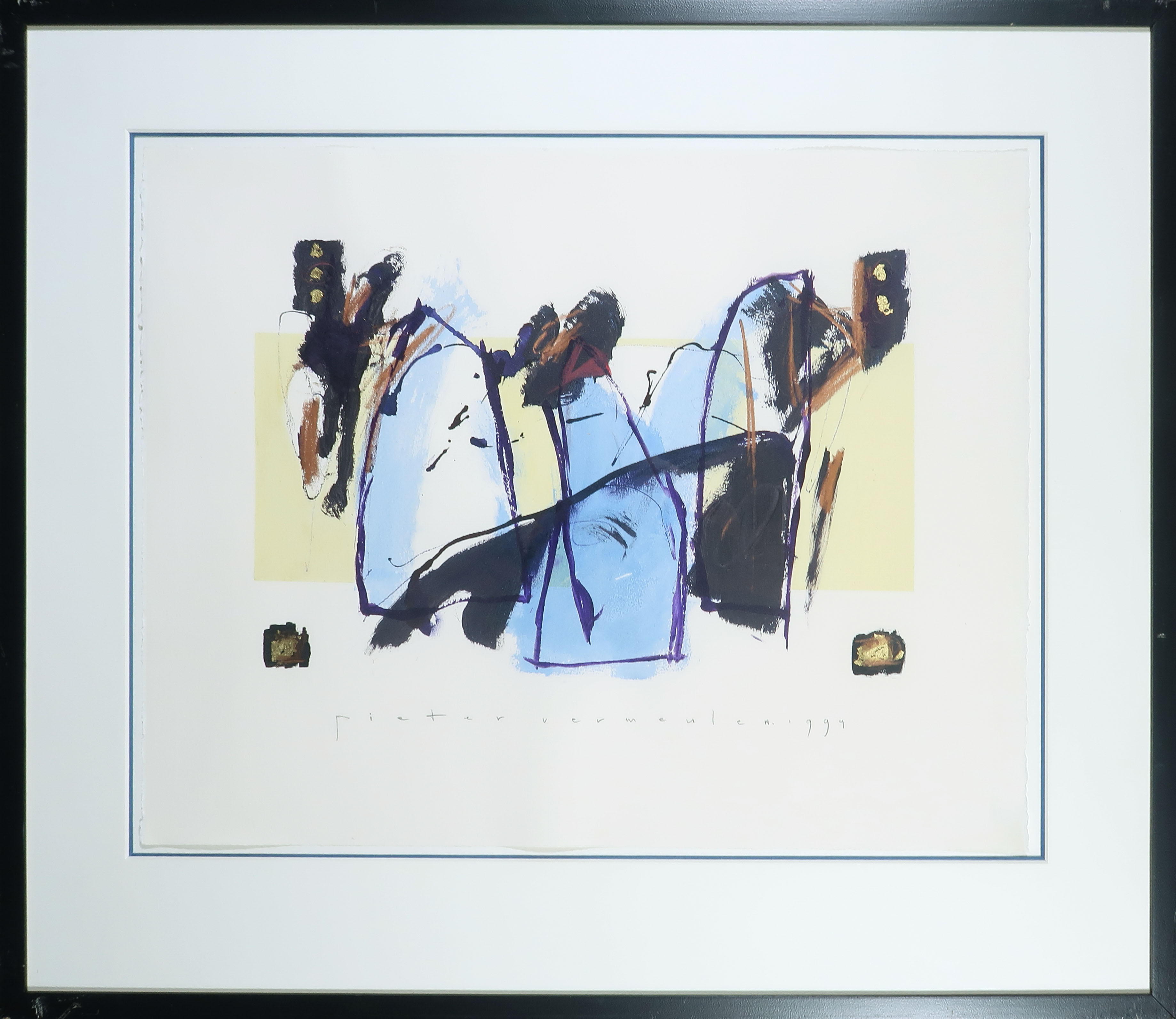 Pieter Vermeulen - Gemengde techniek op papier, Zonder titel - Ingelijst kopen? Bied vanaf 1!