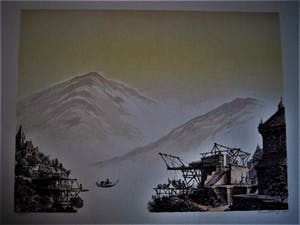 Karel Sirag - Galerie Lieve Hemel - gesigneerde Lithografie - de Oversteek - Galerieprijs 750€ kopen? Bied vanaf 10!