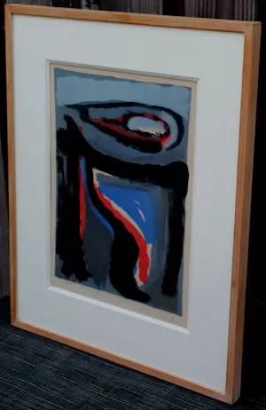 Bram van Velde - Ingelijste kleurenlitho: Compositie kopen? Bied vanaf 350!