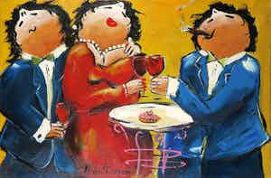 Theo Broeren - Acryl op doek, Thanks (Groot) verkocht voor € 80!