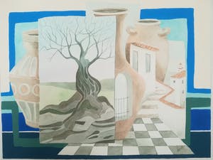 Niet of onleesbaar gesigneerd - originele aquarel van Kirsch, kleurige voorstelling kopen? Bied vanaf 1!