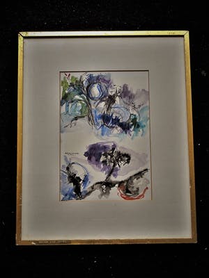 Niet of onleesbaar gesigneerd - interessante jaren 60 gesigneerde Aquarel "Almunecan" kopen? Bied vanaf 10!