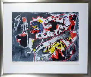 Jacques Doucet - Zeefdruk, Abstracte compositie - Ingelijst (Groot) vendu pour 200€ !