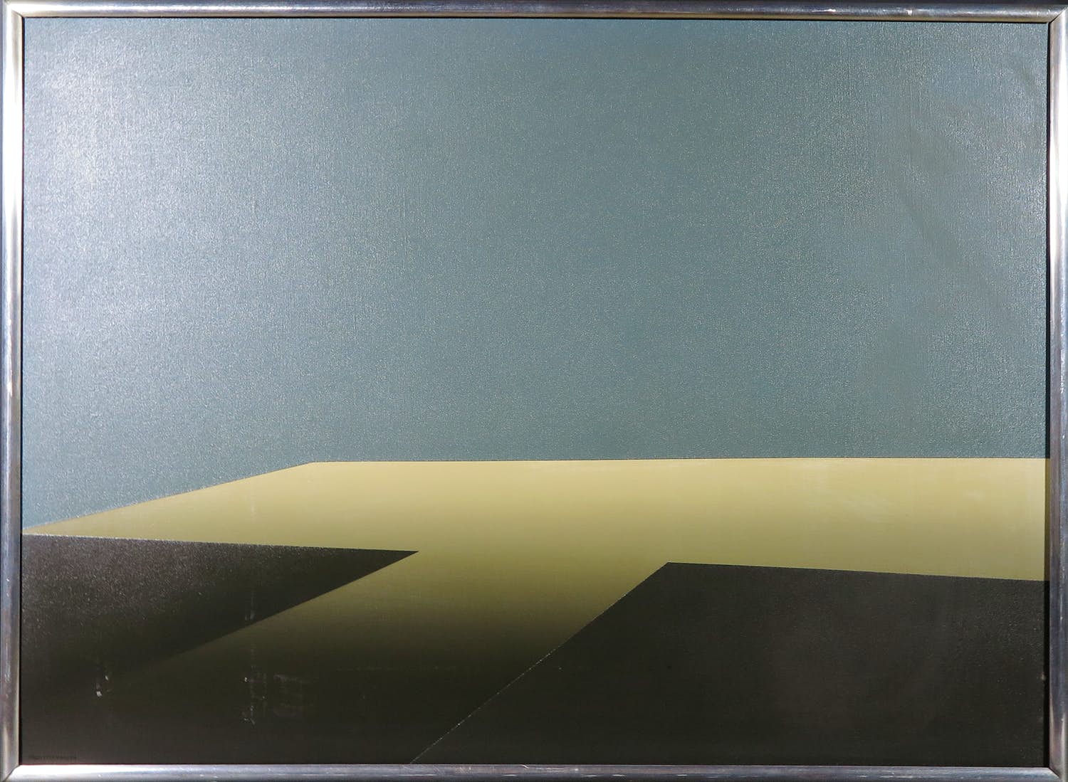 Paul Steenhauer - Olieverf op doek, Tweefasig landschap - Ingelijst verkocht voor € 150!