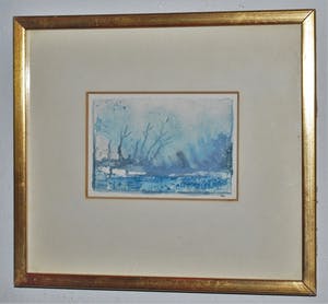Jan van Wel - 2 surrealistische landschappen kopen? Bied vanaf 65!