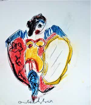 Anton Heyboer - danseres die in spiegel kijkt verkocht voor € 300!