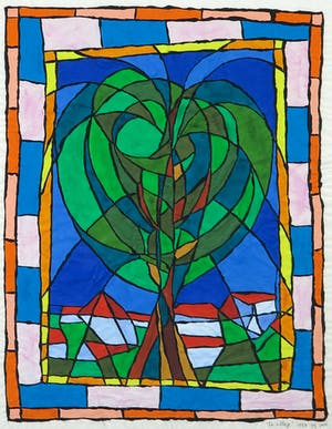 Piet Quekel - Gouache op rijstpapier, La Village - Ingelijst kopen? Bied vanaf 1!
