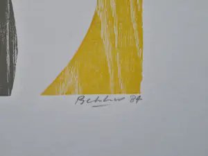 Buy Jules Bekker - 1984 - een vrij zeldzame 3 kleuren zeefdruk "geborgenheid" kleine oplage (27/50)? Bid from 37!
