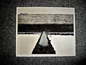 Niet of onleesbaar gesigneerd - Mooie minimalistische ETS "Dijk met schapen" kleine oplage (10) - gesigneerd kopen? Bied vanaf 1!