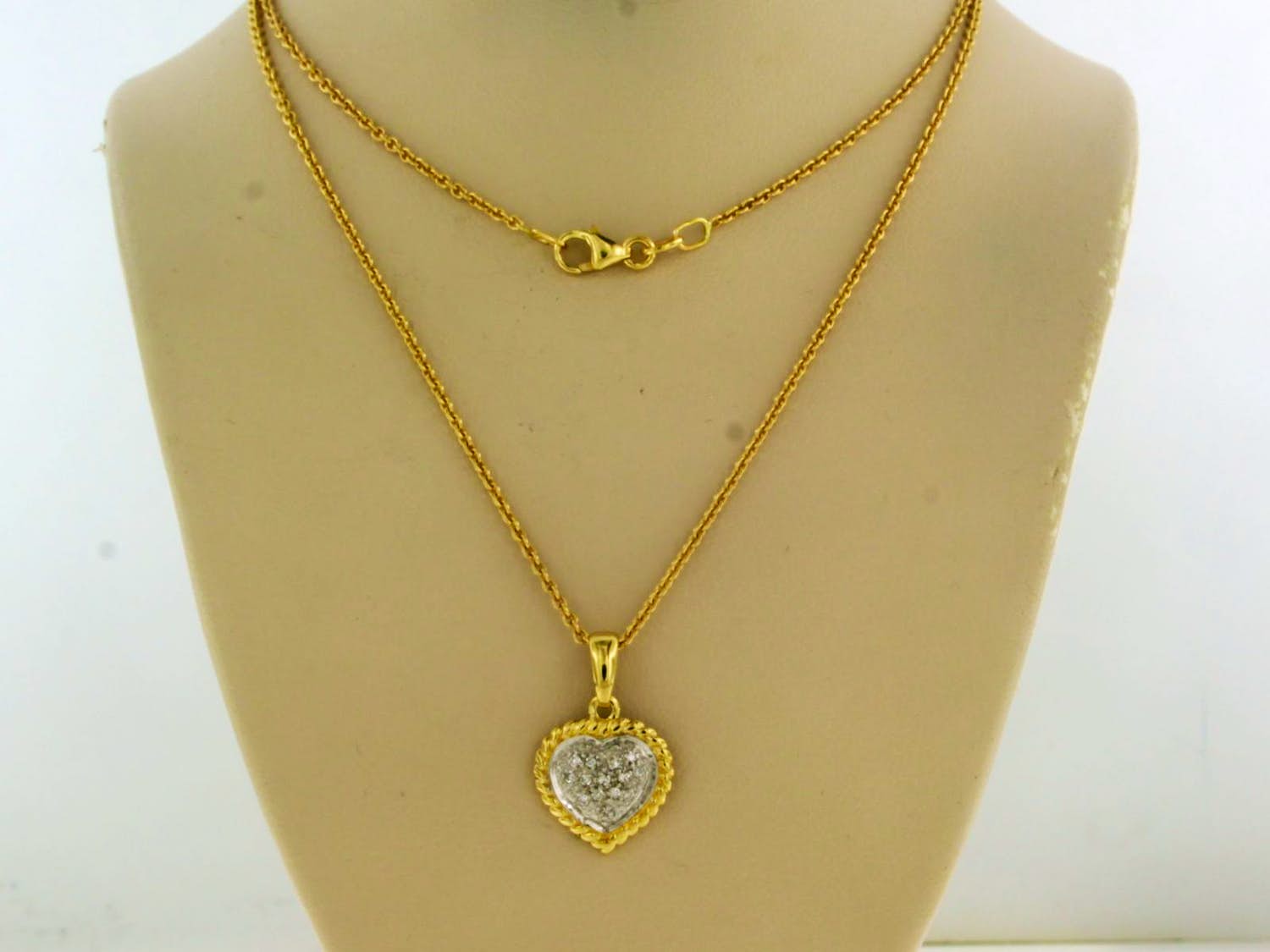 18k gouden collier en hanger met single cut geslepen diamanten tot. 0.07ct kopen? Bied vanaf 400!