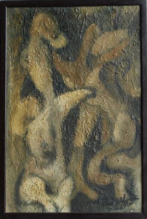 Harry  van der Heyden - Olieverf op jute doek , “Abstracte Naakten” – in originele lijst – 1967 kopen? Bied vanaf 40!