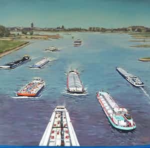 Valentin Bakardjiev - Olieverf op doek, Willem-Alexander Brug (Zeer groot) verkocht voor € 1!