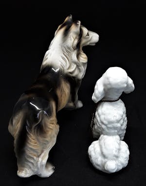 Curiosa - 2 Antieke porseleinen hondjes kopen? Bied vanaf 1!