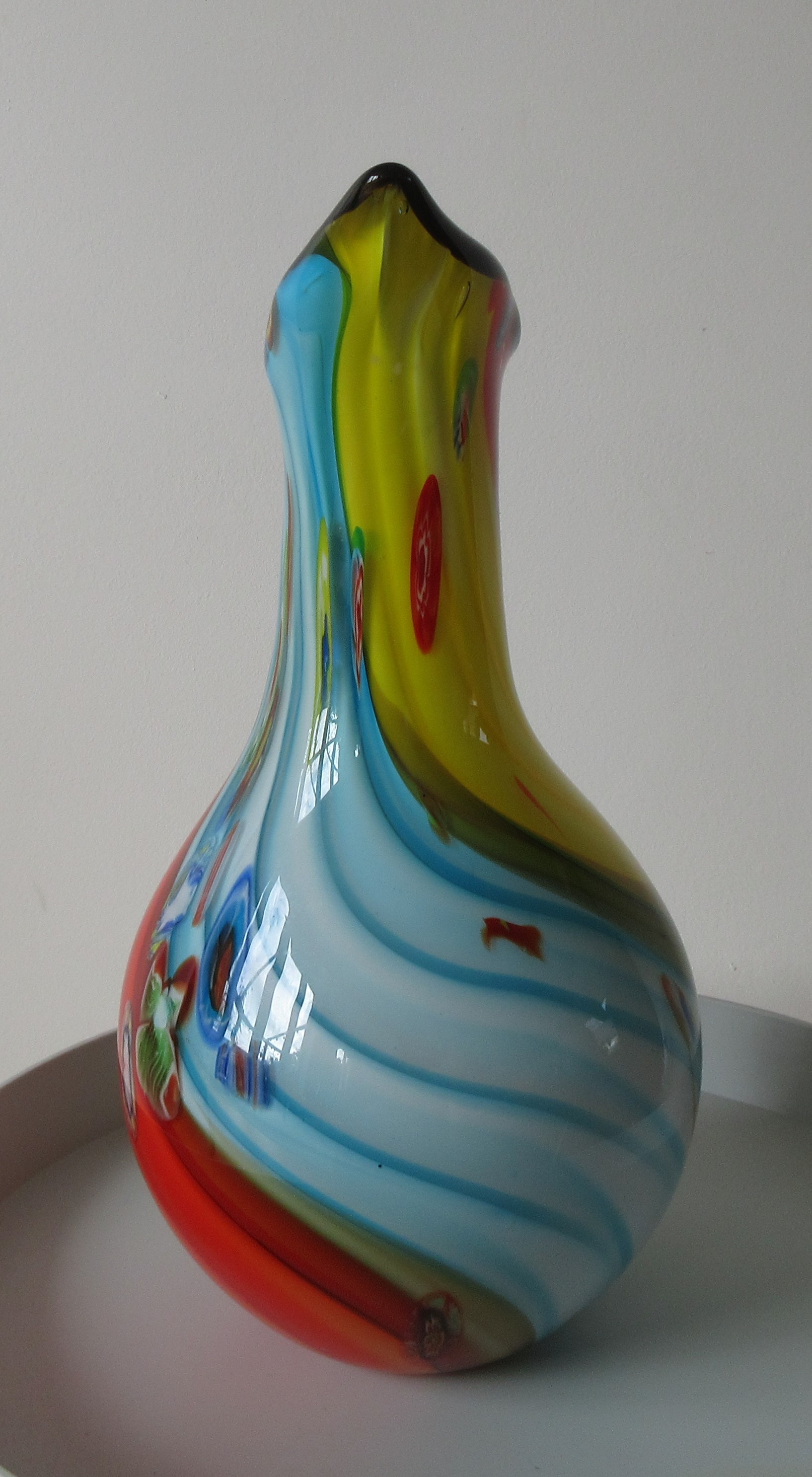 Niet of onleesbaar gesigneerd - Murano (toegeschr.) Prachtige meerkleurige Murrine studio glazen vaas  kopen? Bied vanaf 1!