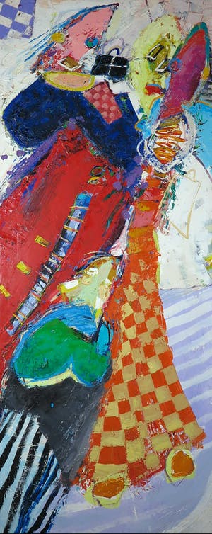 Martin van Dijk - Olieverf en acryl op doek, Naar Sao Jorge - Ingelijst (Zeer Groot) kopen? Bied vanaf 450!