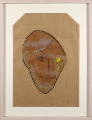 Dirk Celis - Gemengde techniek op kraftpapier, Zonder titel - Ingelijst kopen? Bied vanaf 50!