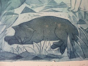 Ank Spronk - Kleurets / Preegdruk. Titel, "De zwarte kater en de witte poes". kopen? Bied vanaf 35!