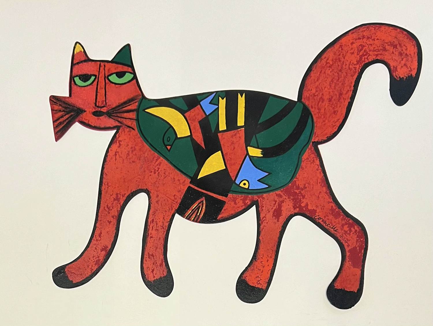 Corneille - Metalen sculptuur Rode Kat verkocht voor € 650!