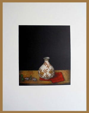 Tomoe Yokoi - Stilleven met Sakebottle - mezzotint-ets - handgesigneerd - genummerd 16/150 kopen? Bied vanaf 225!