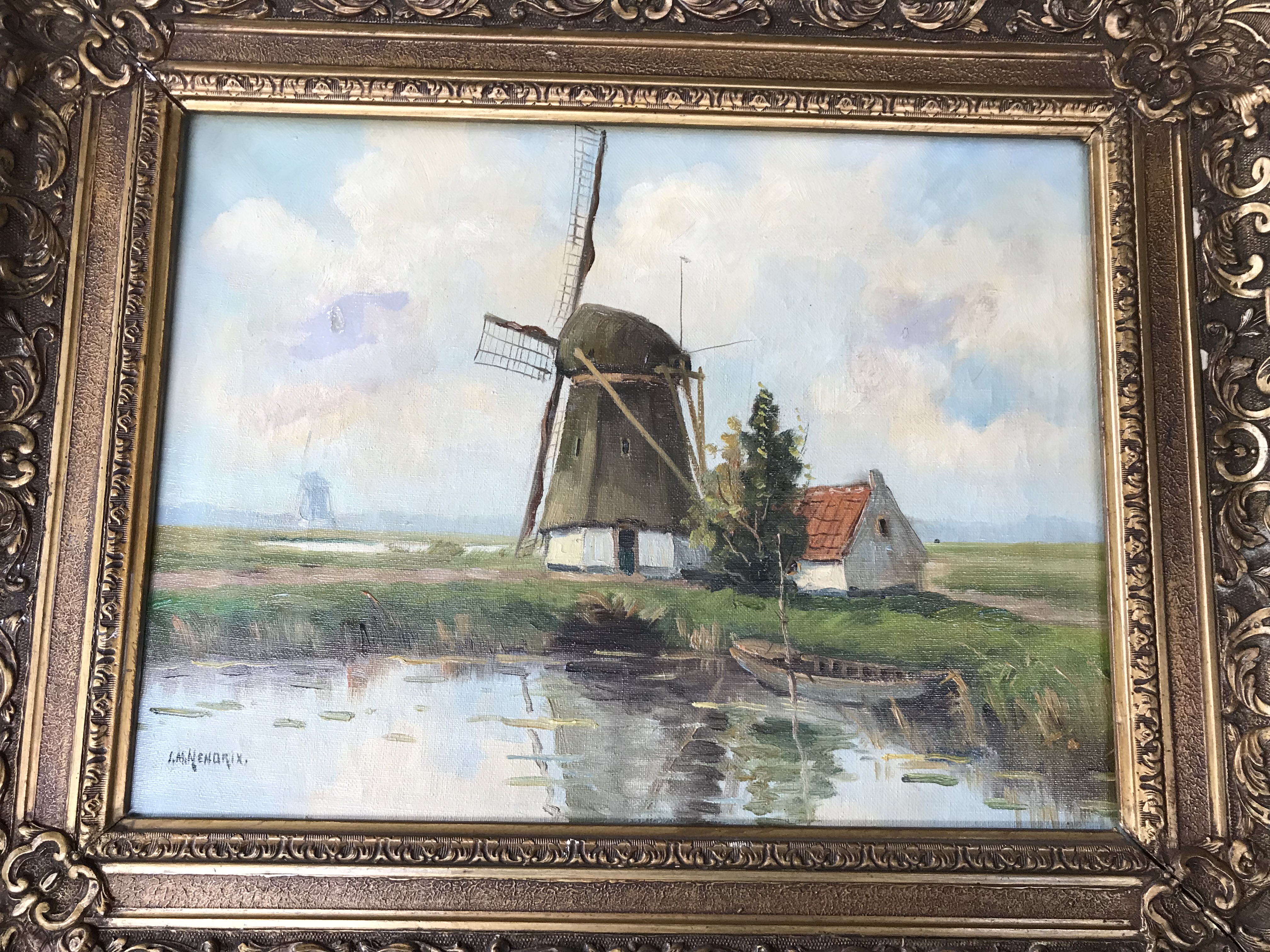 Niet of onleesbaar gesigneerd - Polderlandschap met molen aan een vaart kopen? Bied vanaf 1!