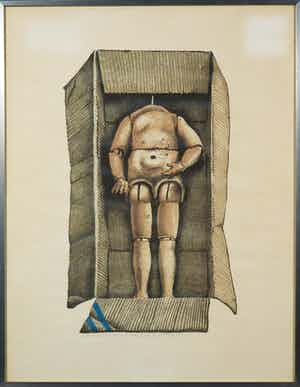 Herman Berserik - Litho, Pop in doos - Ingelijst verkocht voor € 20!