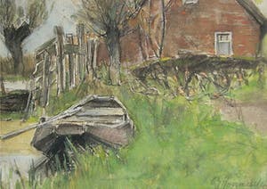 Gerardus Johannes Roermeester - aquarel - 'Hollands Landschap' kopen? Bied vanaf 75!