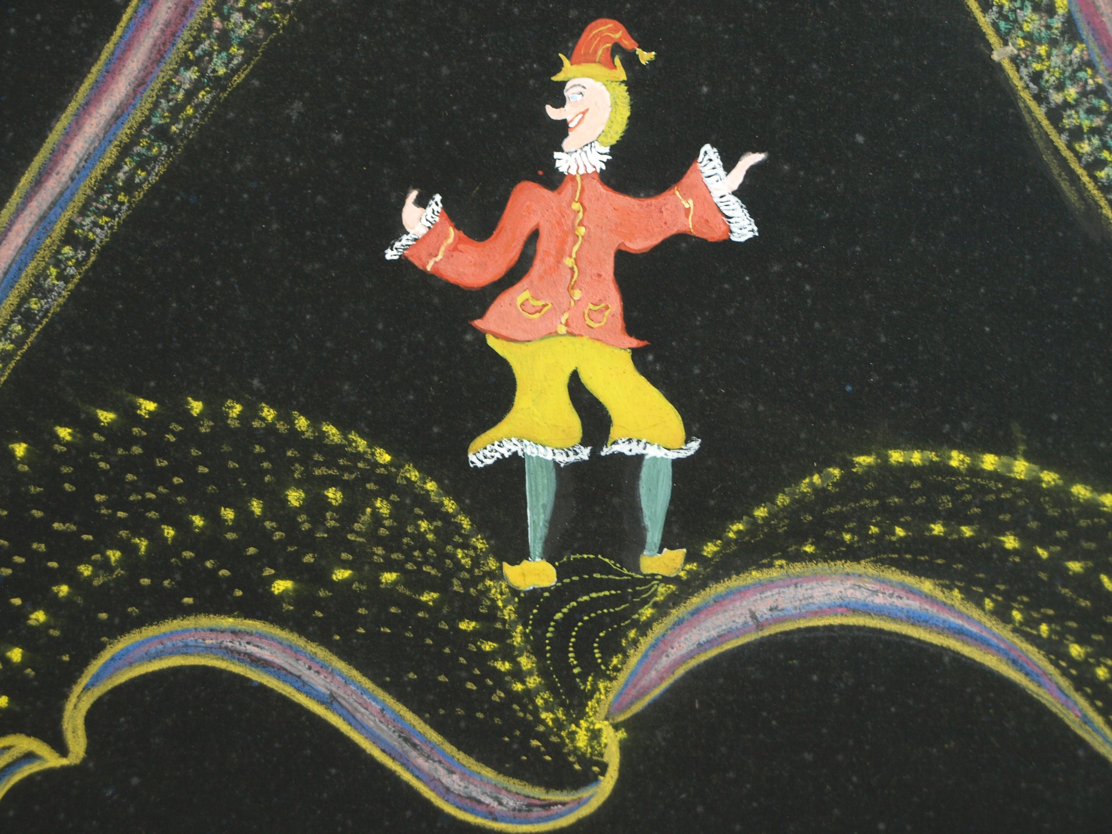 Bernard Canter - La directeur Théâtre Guignol – Olieverf en pastel op karton - gesigneerd - 1934 verkocht voor € 25!