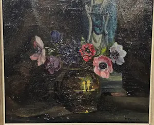 Maria Pekarek - stilleven met Geisha en bloemen in vaas kopen? Bied vanaf 65!