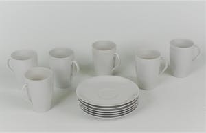 N.V. Porselein- en Tegelfabriek Mosa - 6 Mosa kop en schotel kopen? Bied vanaf 1!