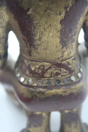 Niet of onleesbaar gesigneerd - Prachtige Zeldzame Oude Vergulde Houten Monnink (20e eeuw) (1) - Hout Verf Glas kopen? Bied vanaf 1!