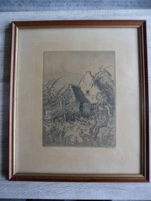 Toon de Jong - Ets, Titel, Vlieland kopen? Bied vanaf 40!