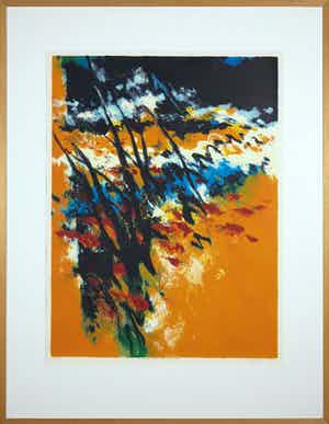 Mattie Schilders - Zeefdruk, Vormende handen van evolutie - Ingelijst (Groot) verkocht voor € 1!