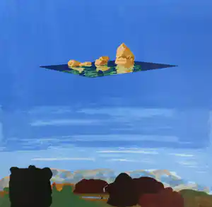 Rien Bout - Zeefdruk. Titel, Paisaje flotante no. 2 verkocht voor € 40!