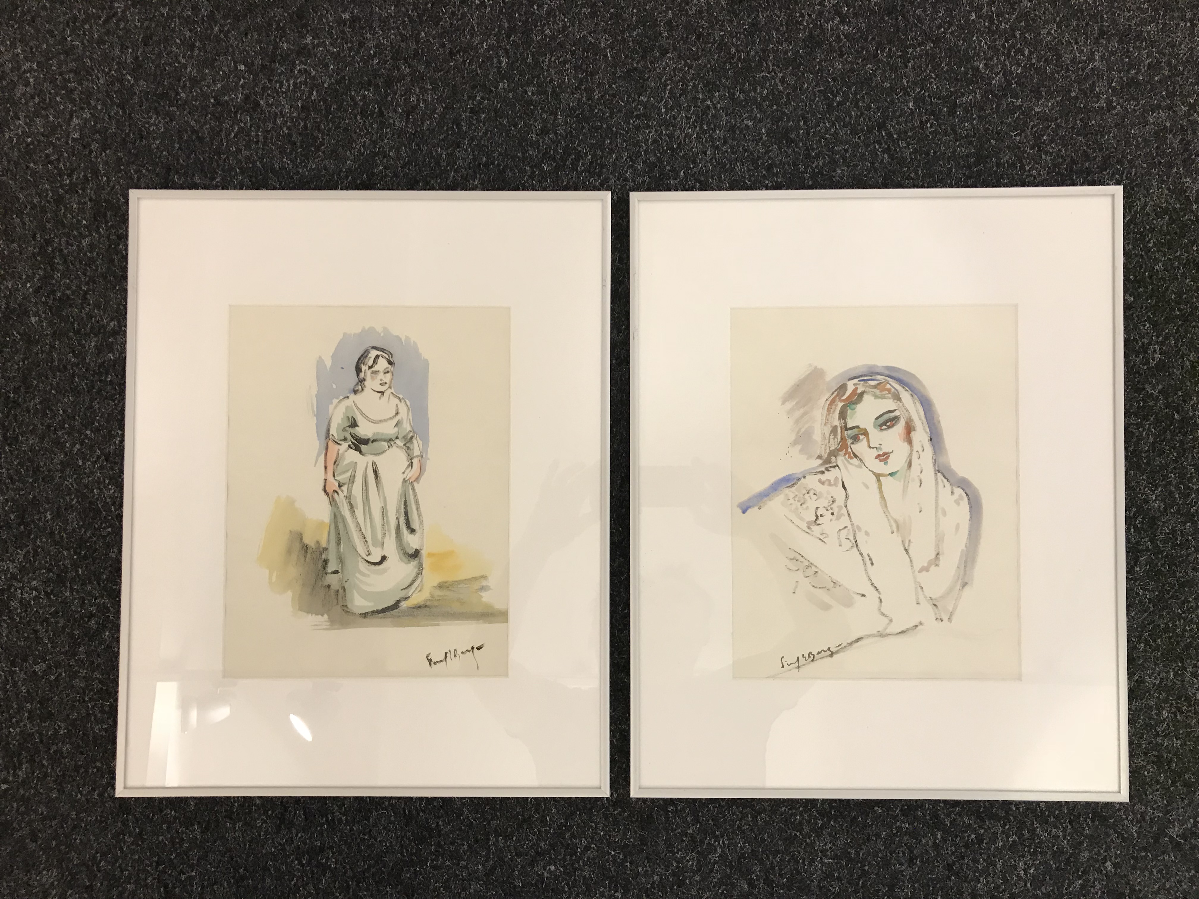 Freek van den Berg - 2 x Aquarel met lijst. kopen? Bied vanaf 199!