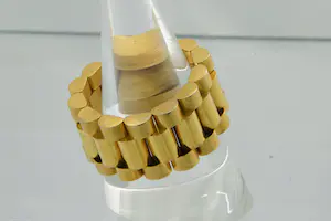 8-  Groot model - massief - 18Krt geel gouden stijl schakel ring kopen? Bied vanaf 640!