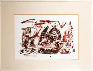 Theo Wolvecamp - Litho, Zonder titel - Ingelijst verkocht voor € 1!