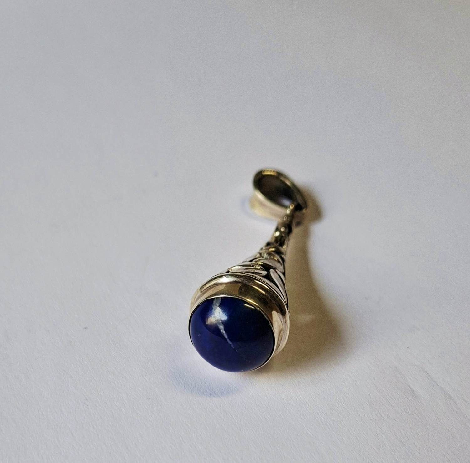 Zilveren Byzantijnse Bungel hanger , met  lapis lazuli kopen? Bied vanaf 60!
