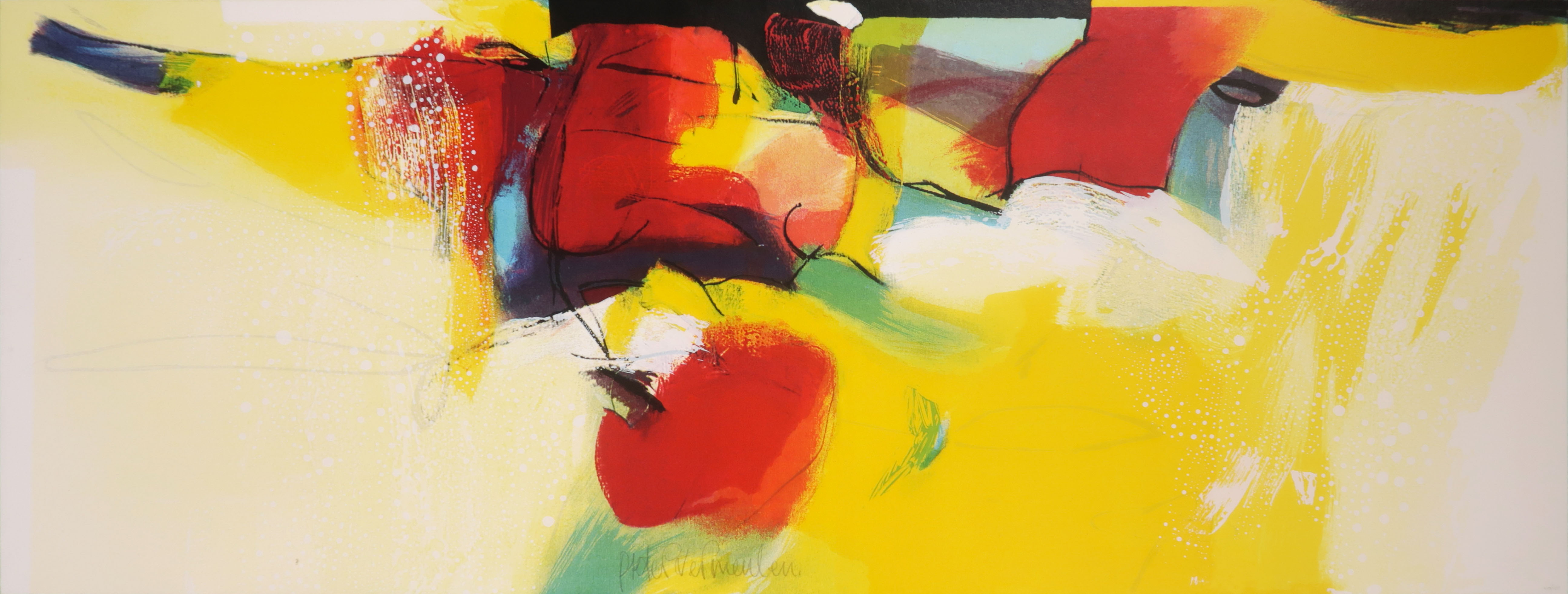 Pieter Vermeulen - Zeefdruk op kunststof, Kersenschaal - Ingelijst kopen? Bied vanaf 20!